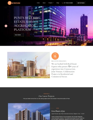 Acres4u Consulting LLP - Website design for Real Estate Aggregator