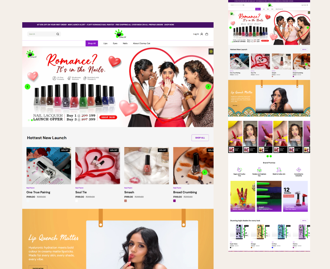 D2C Online Store for a Cosmetic brand from Pune, India