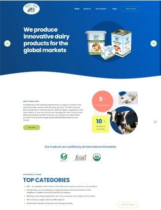 Right Moo - Custom Website for Dairy Exporters from India
