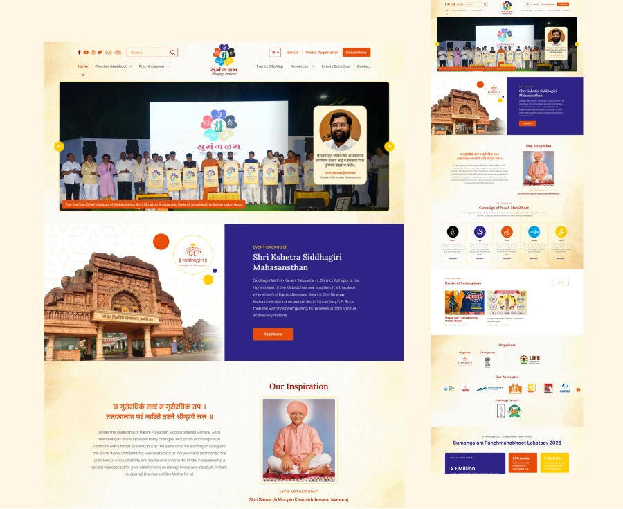 Custom website for a Sumangalam Event organized by Siddhagiri Sansthan