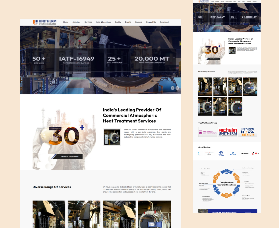 Custom Website for an Engineering Company in India
